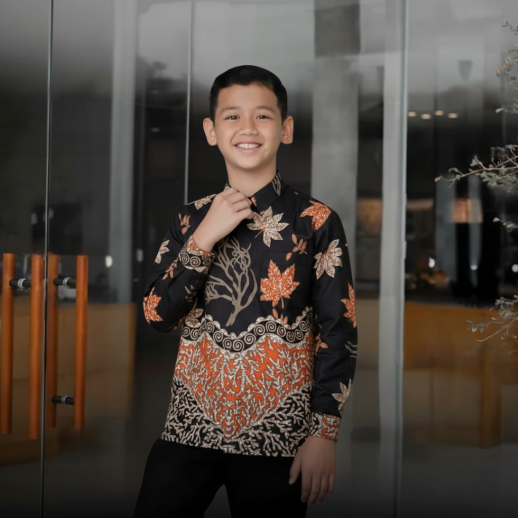 KEMEJA BATIK ANAK COWOK BAJU BATIK ANAK LENGAN PANJANG UMUR 1-12 TAHUN
