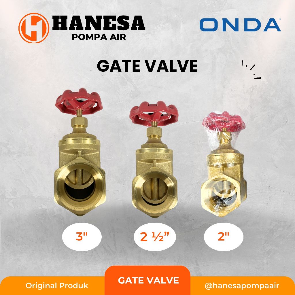 ONDA BRASS GATE VALVE 2 inch - 2.5 inch - 3 inch – Stop Kran Air Tahan Lama