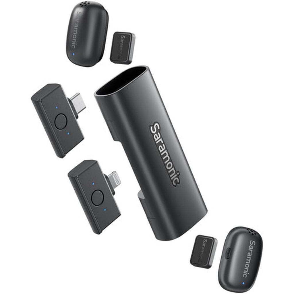 Saramonic AIR SE AI-Powered Clip-On & Handheld Dual Wireless Microphone for Smartphone HP Mic Wirele
