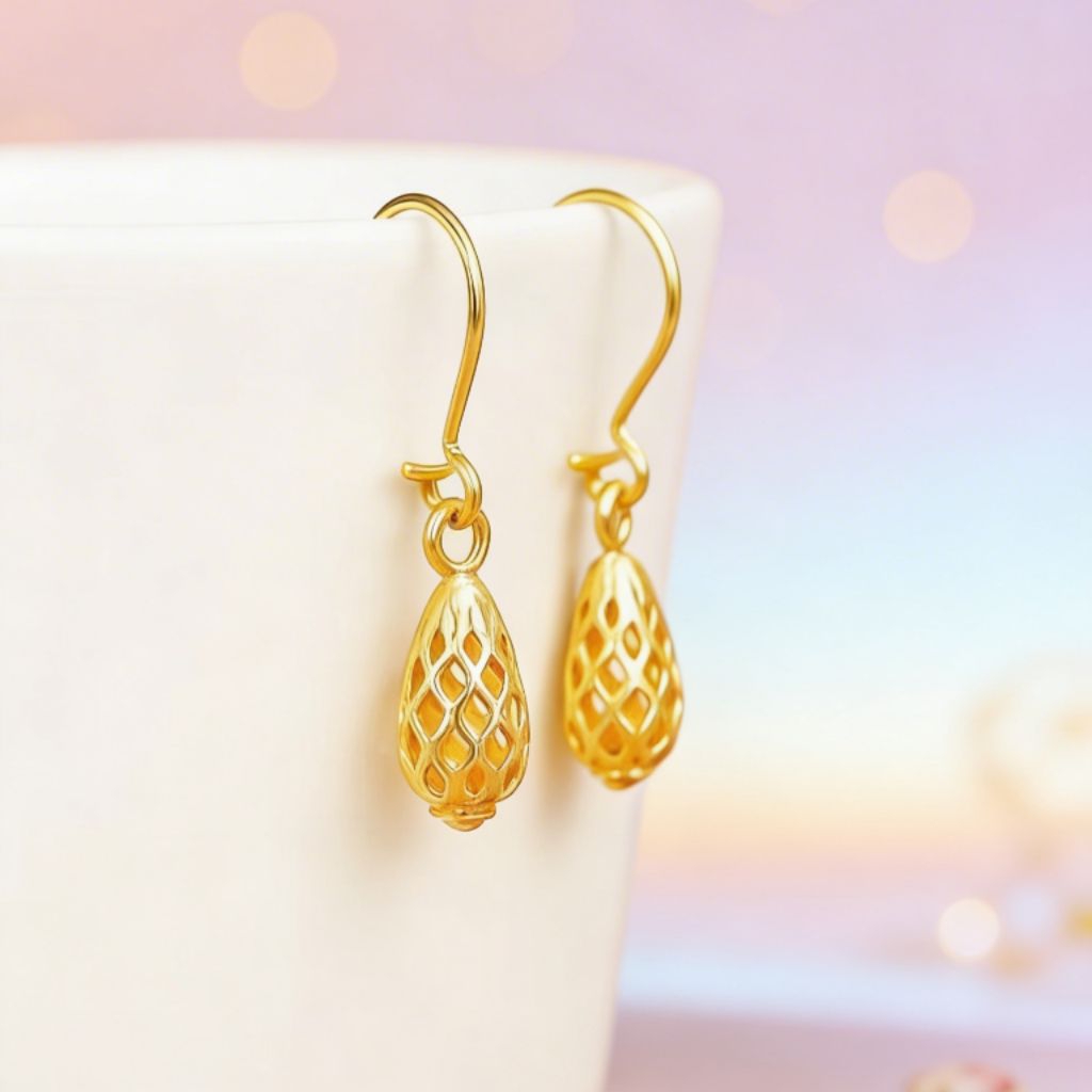 anting desy wanita titanium lapis emas
