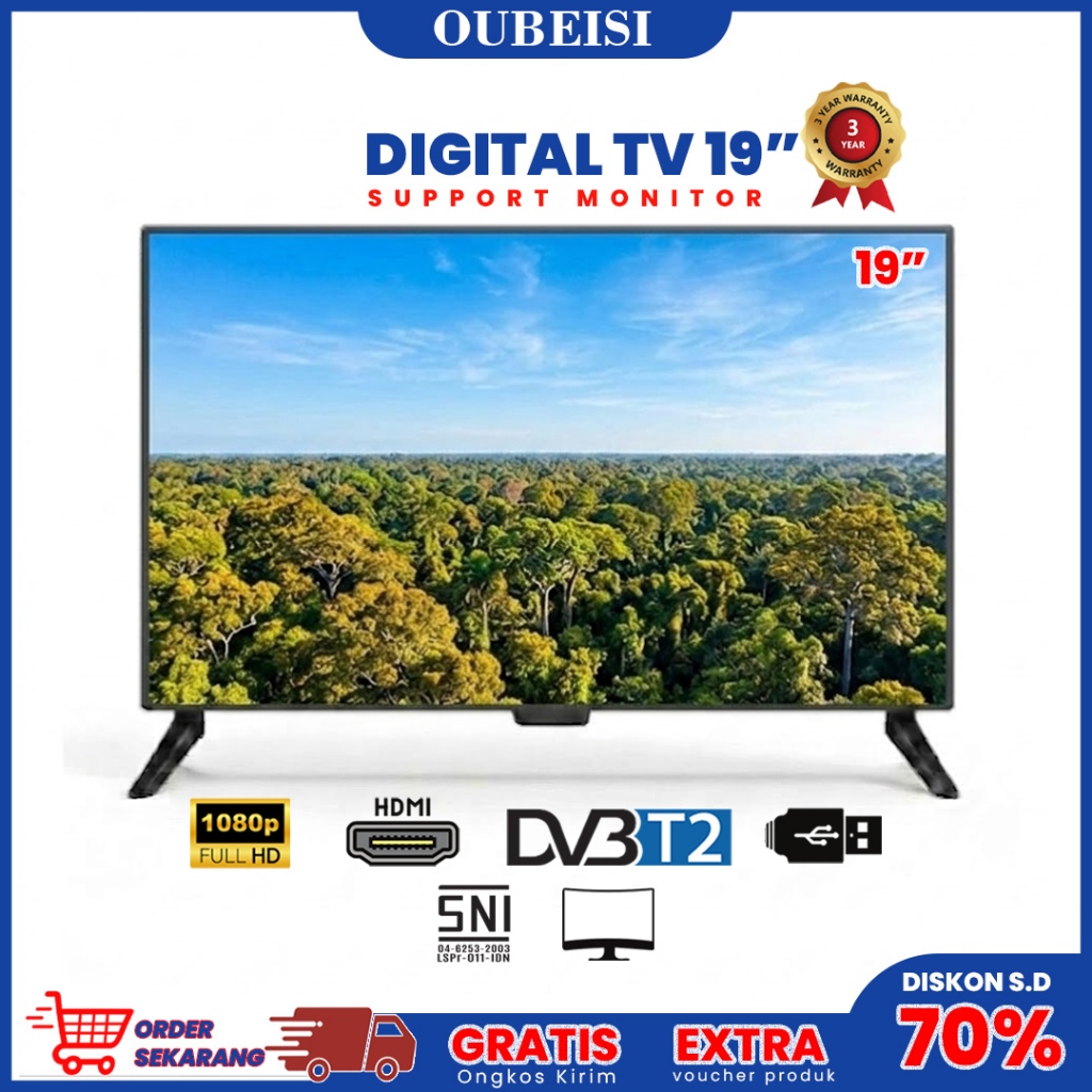 OUBEISI TV LED TV Digital/smart 19/21/22 Inch Full HD TV DVB-T2 Garansi 3 Tahun