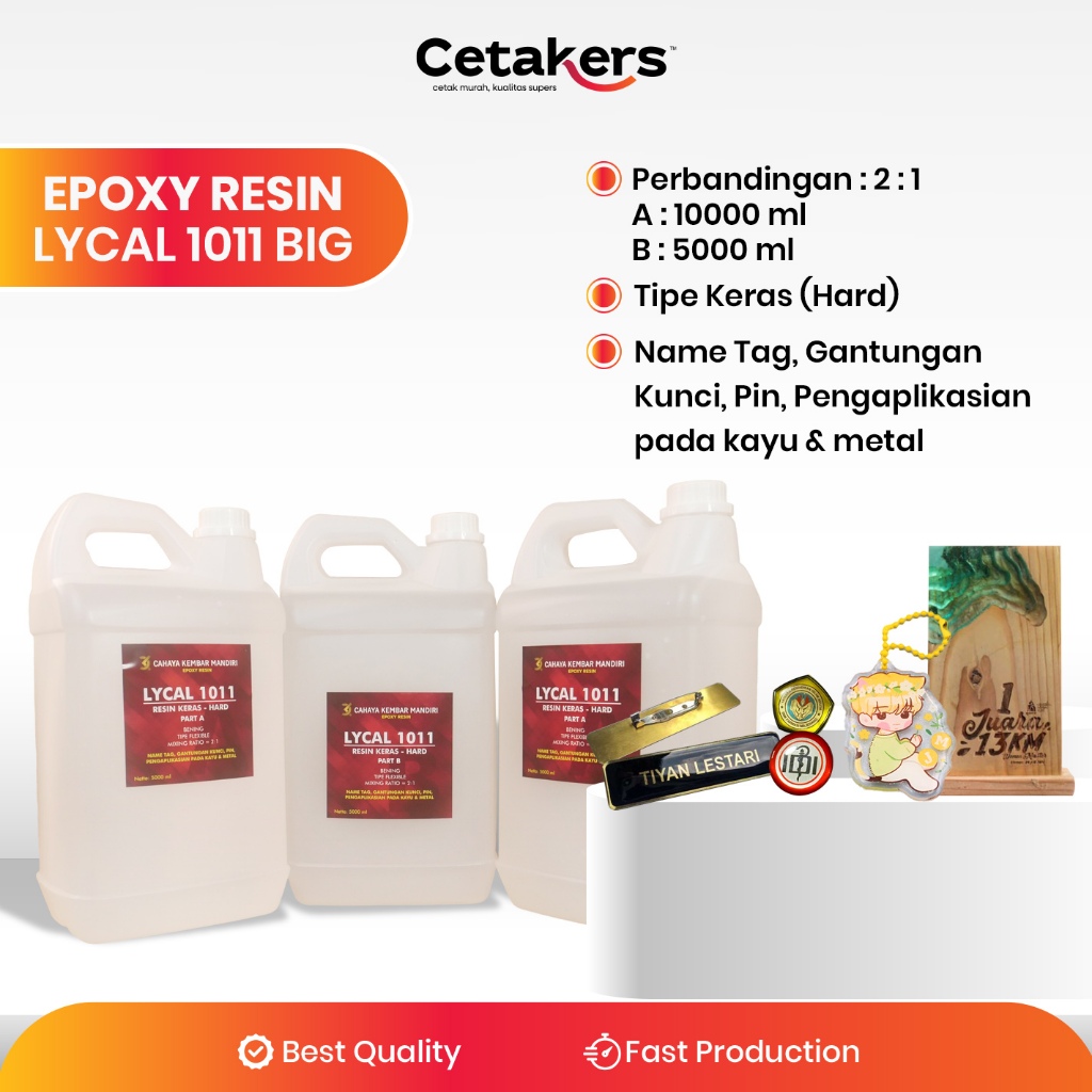 EPOXY RESIN LYCAL 1011 BIG -Epoxy Resin Bening LYCAL 1011 15 kg 2 : 1 - ART Resin - Hasil Bening dan
