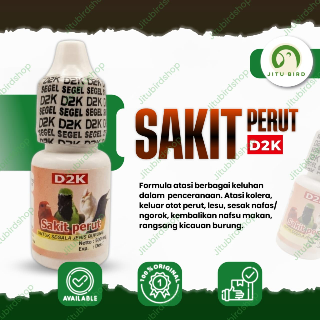 Sakit Perut D2K Obat Burung Sakit Gangguan Pencernaan Kolera Lesu Sesak Nafas