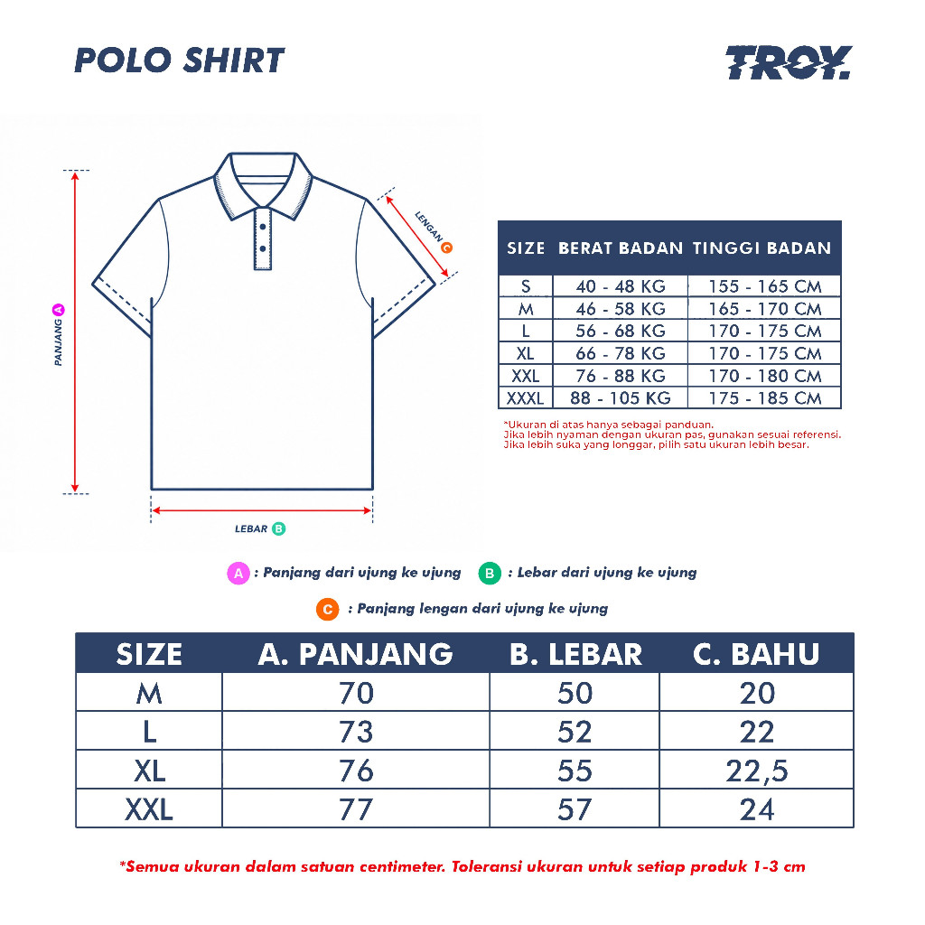 Troy Company Kaos Polo Hitam - Roar Polo Shirt Black PRD 2962