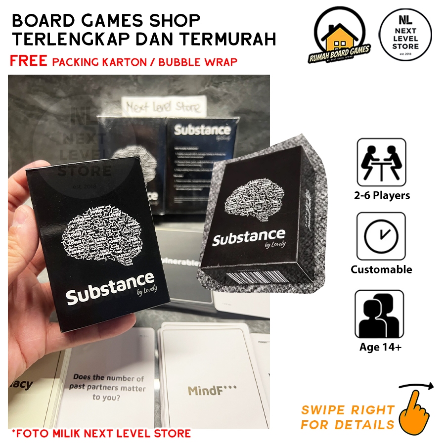 Substance Card Game | Game Kartu Pertanyaan 2-6 Pemain | Board Game Seru Remaja Dewasa Fun Age 14+