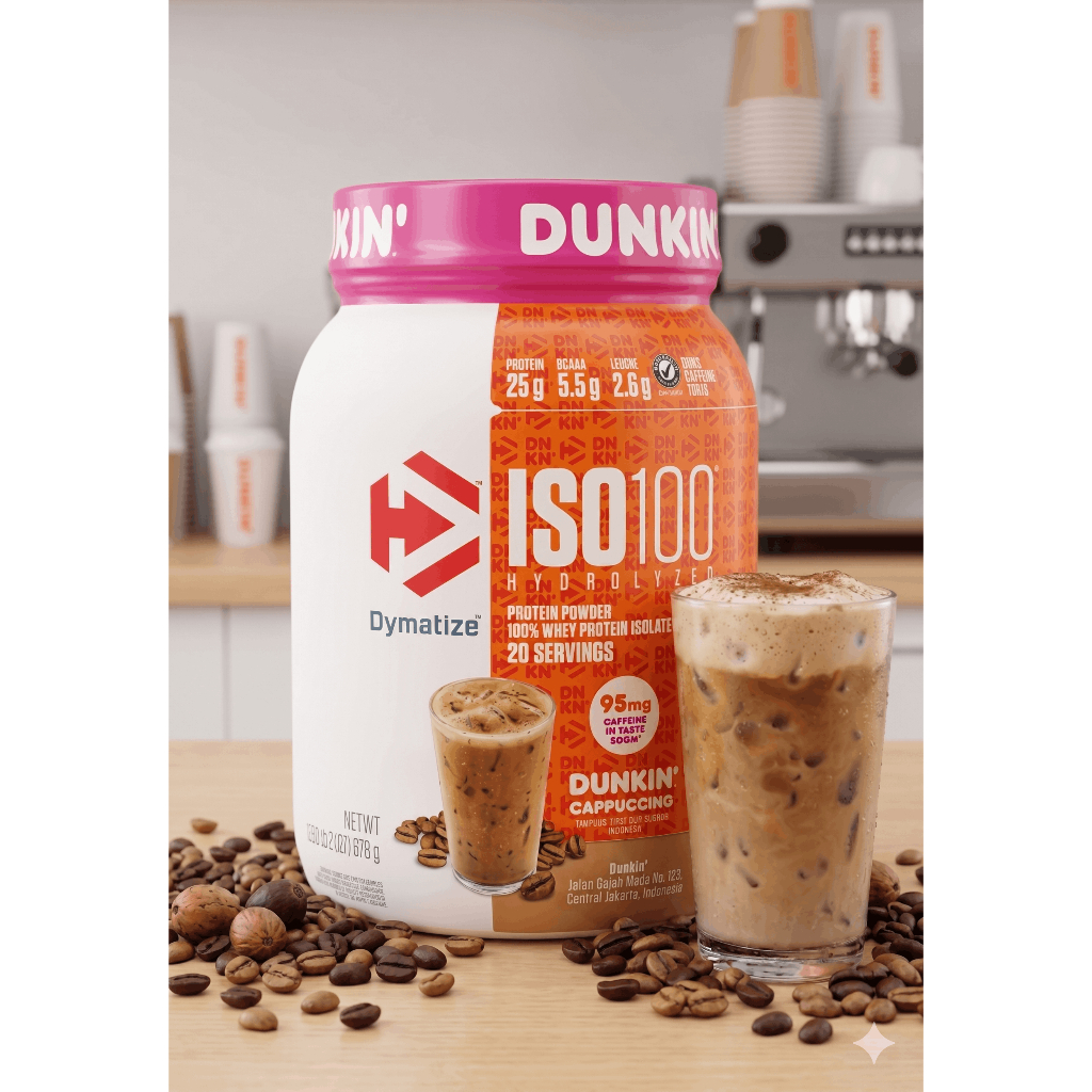 DYMATIZE ISO100 HYDROLYZED DUNKIN CAPPUCCINO 1.34 lb (610 g) / 20 SERVINGS