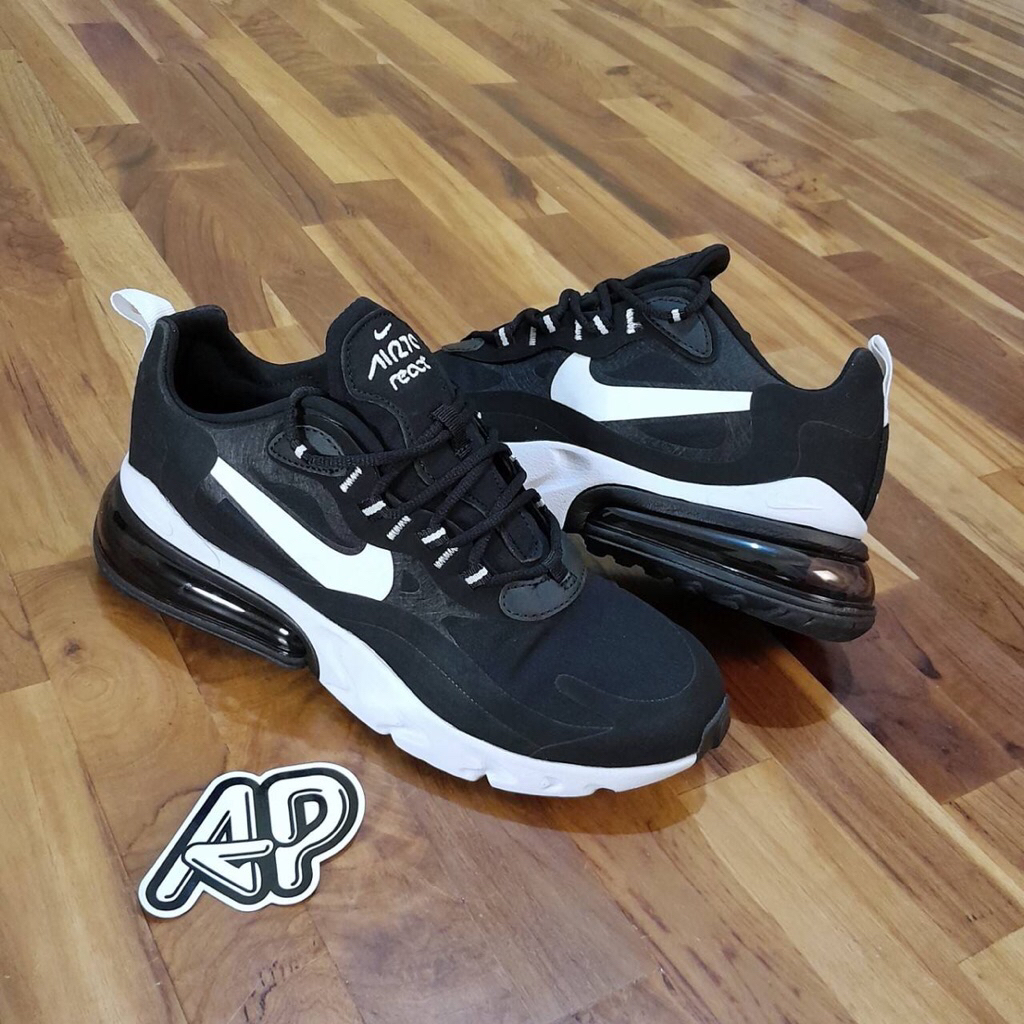 ( Abuy project ) Sepatu Sneakers Nike Air max 270 React Black White