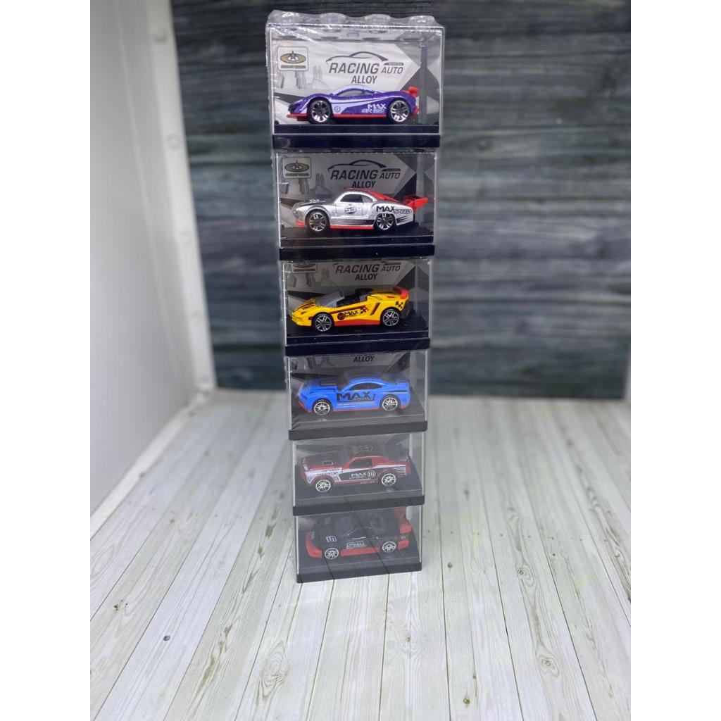 Mainan mobil speed diecast akrilik box miniatur 858