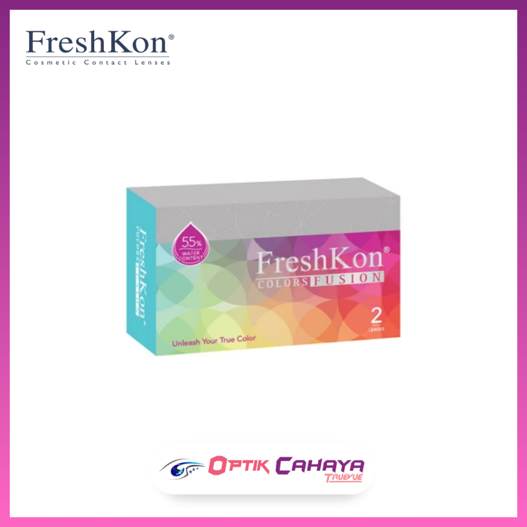 Optik Cahaya Truevue - Softlens FRESHKON FUSION / Softlens Bulanan 14,2 MM / Soflen warna Grey and B