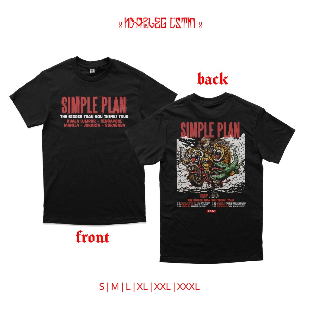 kaos simple plan tour indonesia 2026 combed 24s