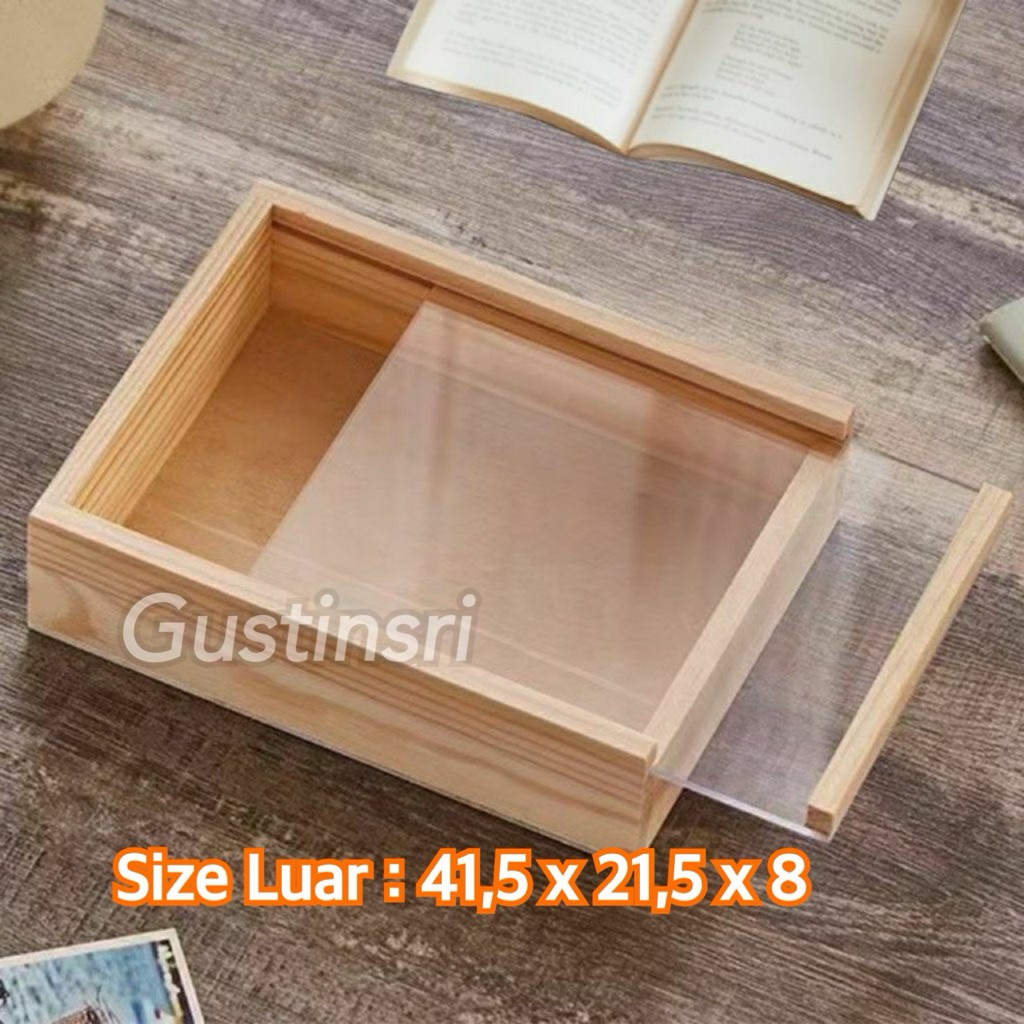 Slide Akrilik Kotak Perangko Kayu Kotak Akrilik Kayu Kotak Frame Kayu Kotak Souvenir Kayu