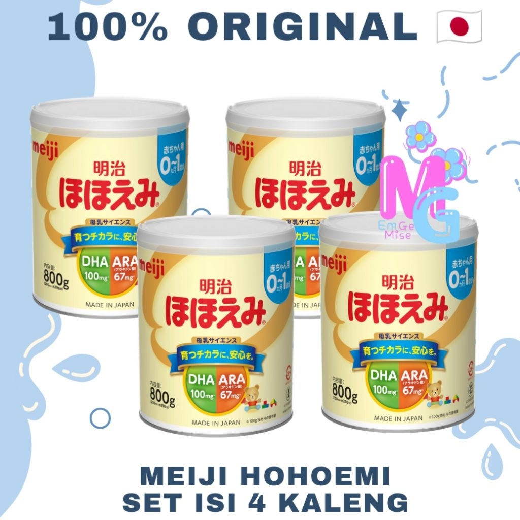 Meiji Hohoemi | Set Isi 4 Kaleng | 800g | Original Jepang