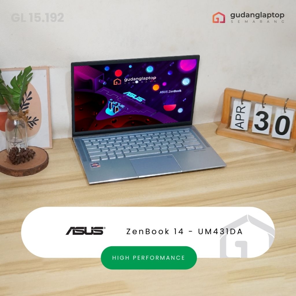 ASUS ZenBook 14 - UM431DA AMD Ryzen 7 - 3700U 8/512 Fingerprint, WebCam, WiFi, Bluetooth, Backlight 