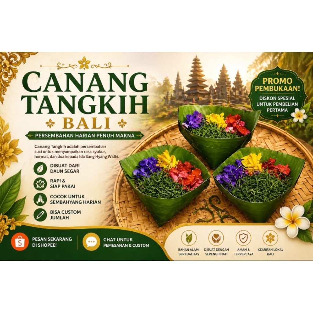 CANANG TANGKIH / CANANG DAUN BALI (25 pcs)
