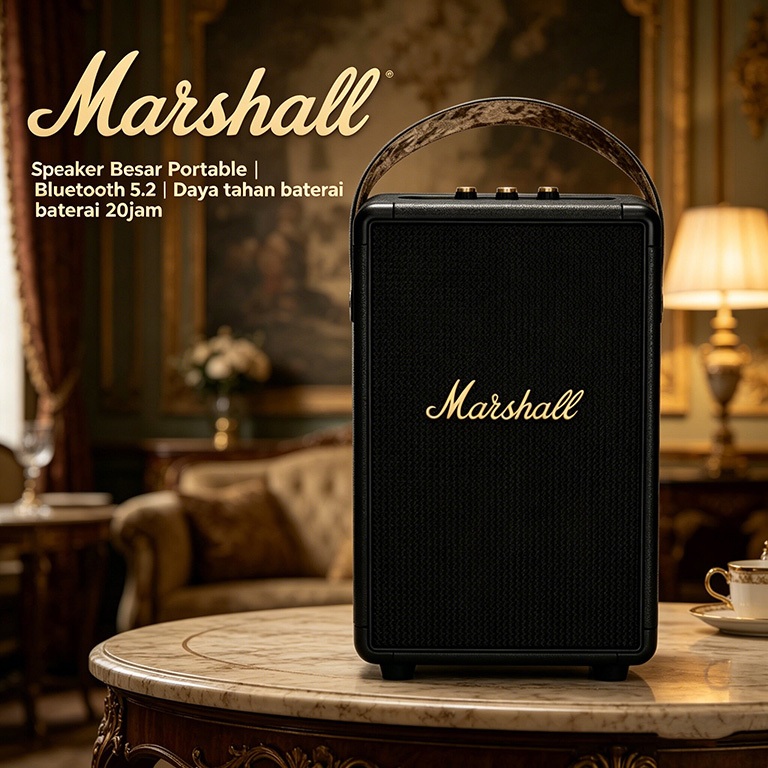 MARSHALL TUFTON Speaker Portable Besar | Speaker Bluetooth Nirkabel Kualitas Audio Original