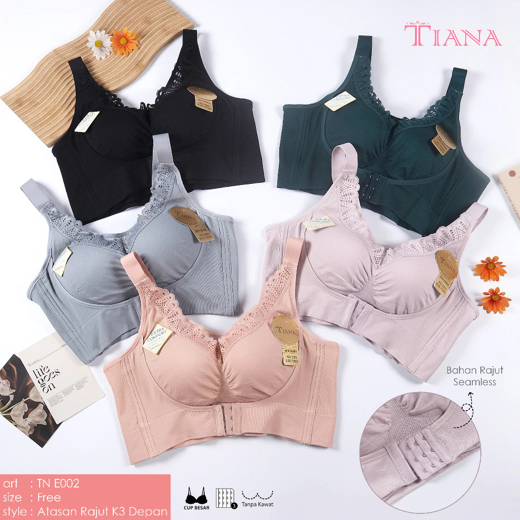 TIANA | Bra Cup Besar Kait 3 Depan / art TN E002 | Cup C