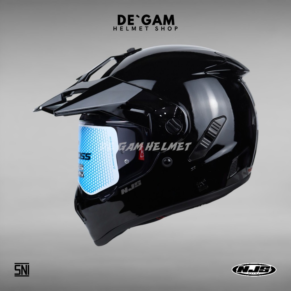 NJS S-Cross Solid - Black - Helm Touring - Helm Full Face