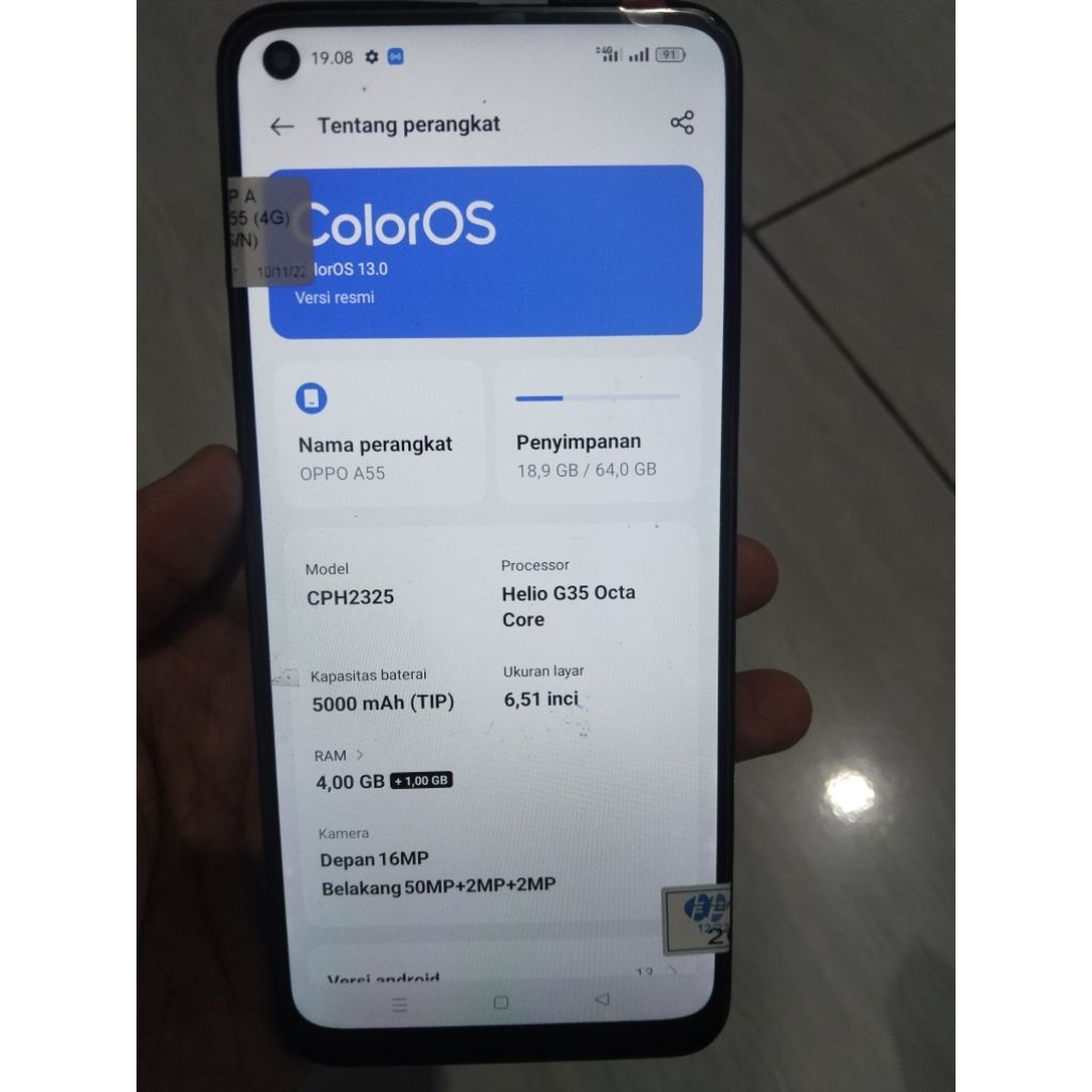 mesin oppo a55 4/64 normal