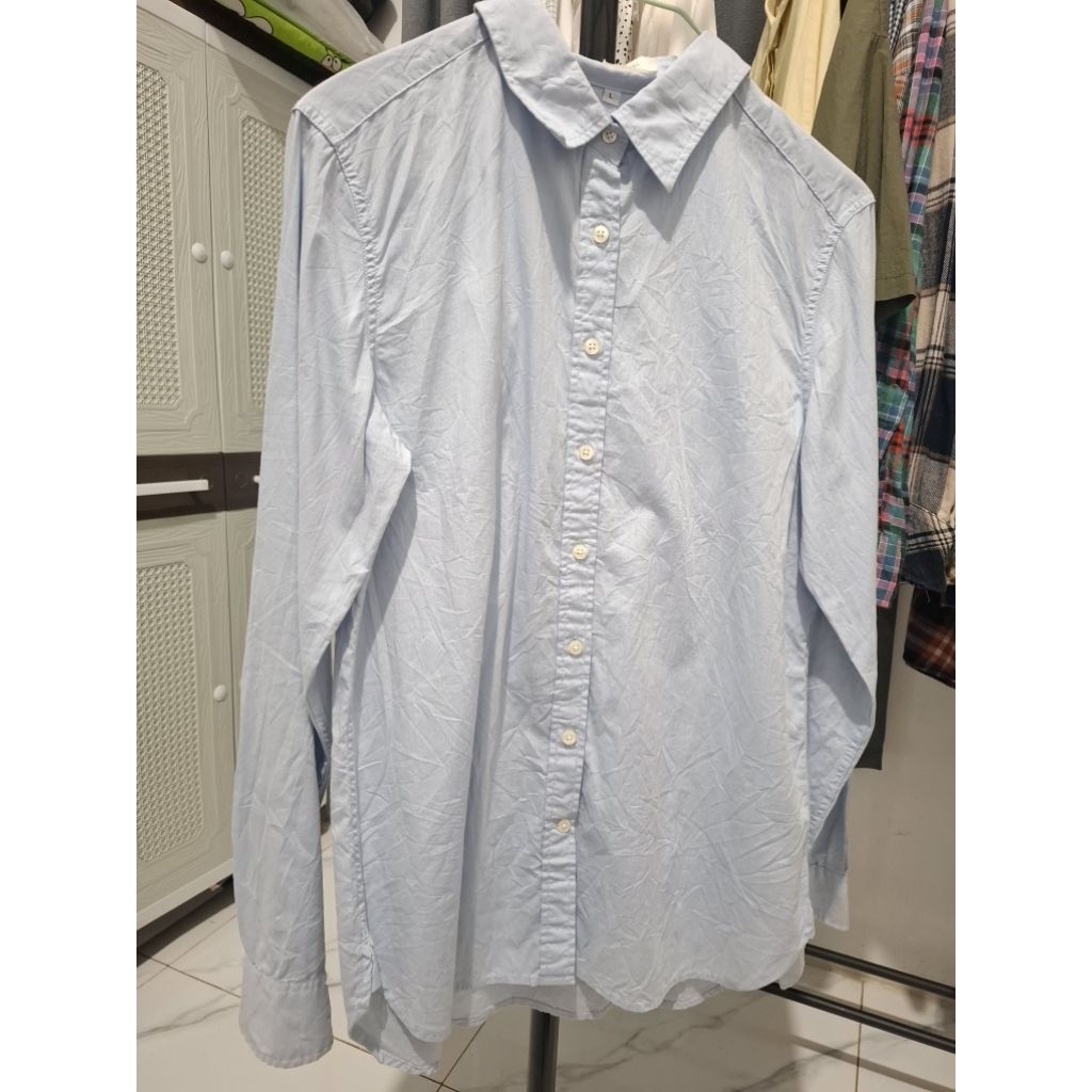 KEMEJA POLOS WANITA ICE BLUE