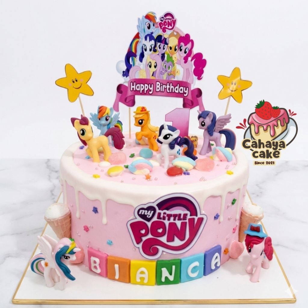 Kue Ulang Tahun Kuda Pony / Little Pony Cake / Kue Ultah Karakter Kuda Pony / Unicorn