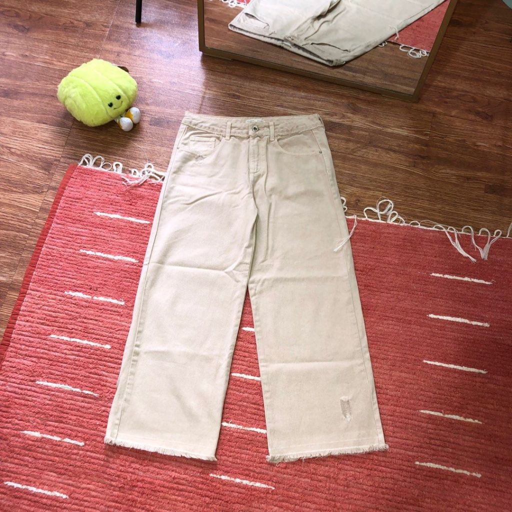 Zara Kulot Jeans Beige