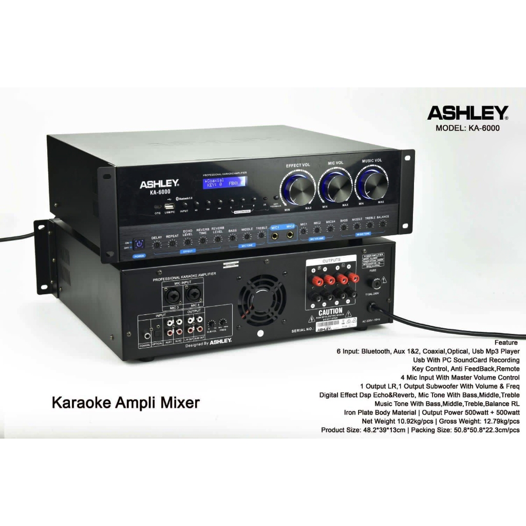 power amplifier karaoke ashley ka6000 KA 6000 ORIGINAL