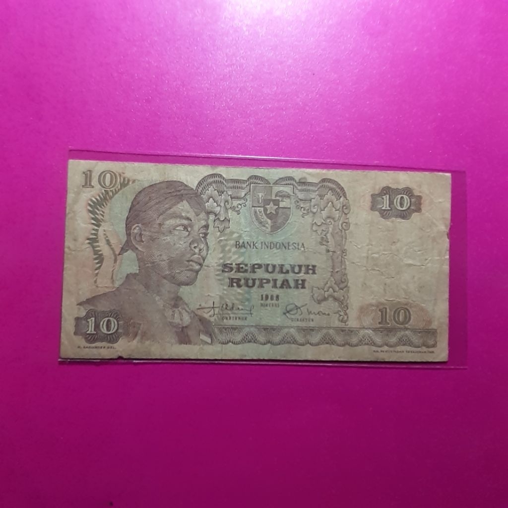 uang kuno 10 rupiah sudirman tahun 1968