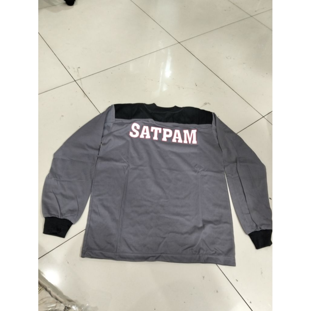 kaos satpam coklat terbaru model penembak/kaos satpam lengan panjang/kaos satpam bantalan