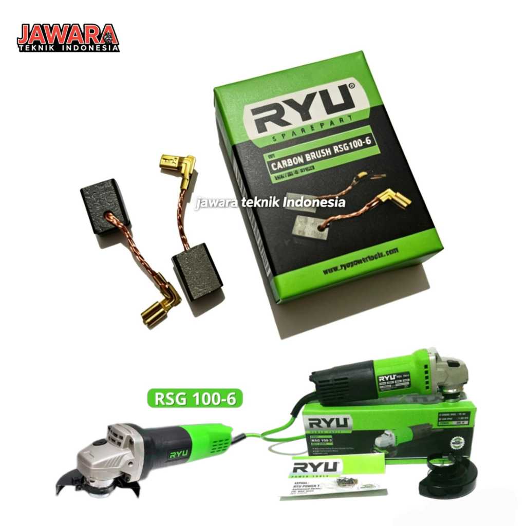 JAWARA TEKNIK Original Carbon Brush Arang Gerinda Ryu 4" RYU Carbon Brush Mesin Gerinda Tipe  RSG100