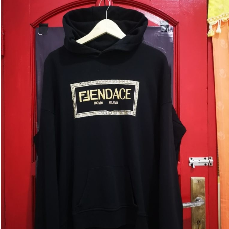 HOODIE LUXURY BRANDED KASUAL FENDI X VERSACE