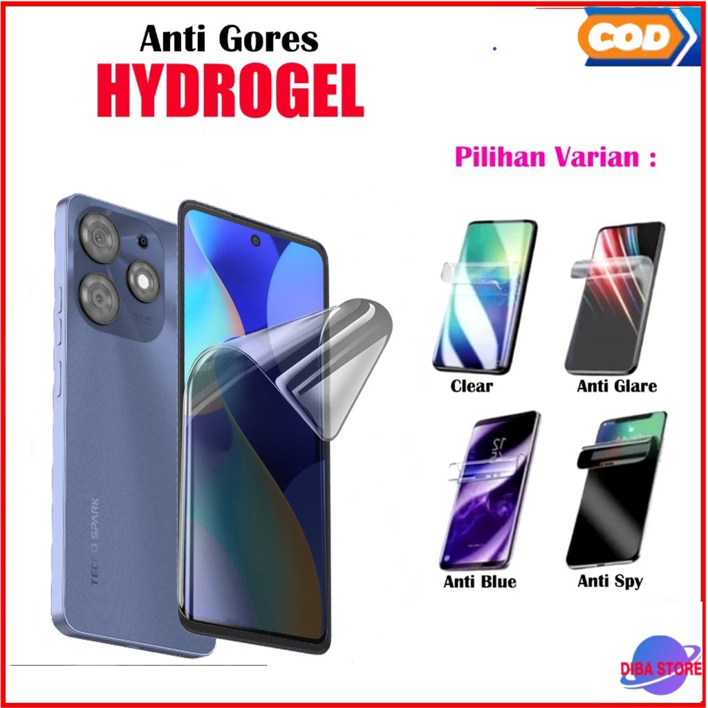 Anti Gores HYDROGEL to TECNO Spark 10 NFC Spark 10 5G Spark 10C Spark 10 Pro Screen Protector Jelly