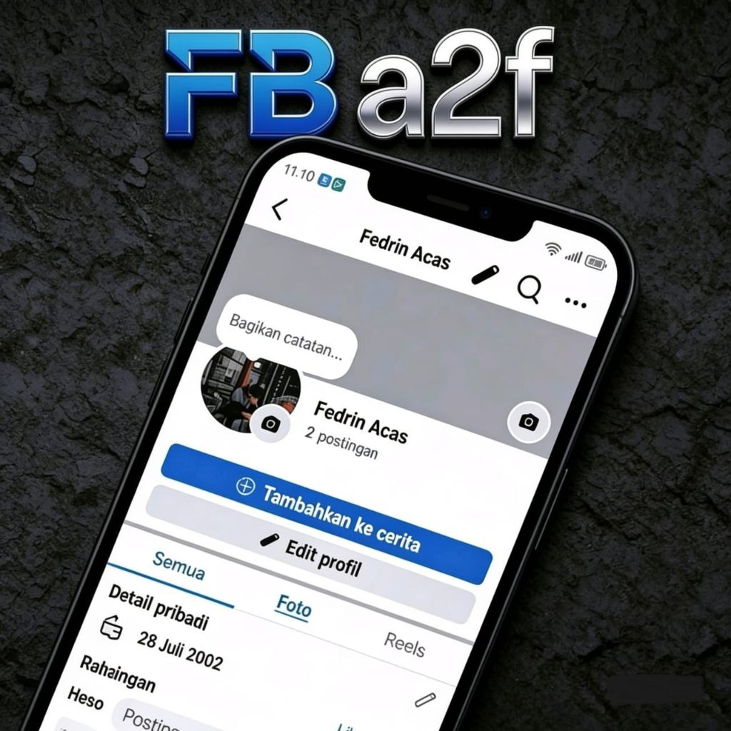Akun FB fresh A2F akses email
