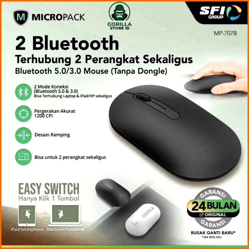 Micropack Dual Bluetooth Mouse 5.0/3.0 Inspire 2 (MP-707B)