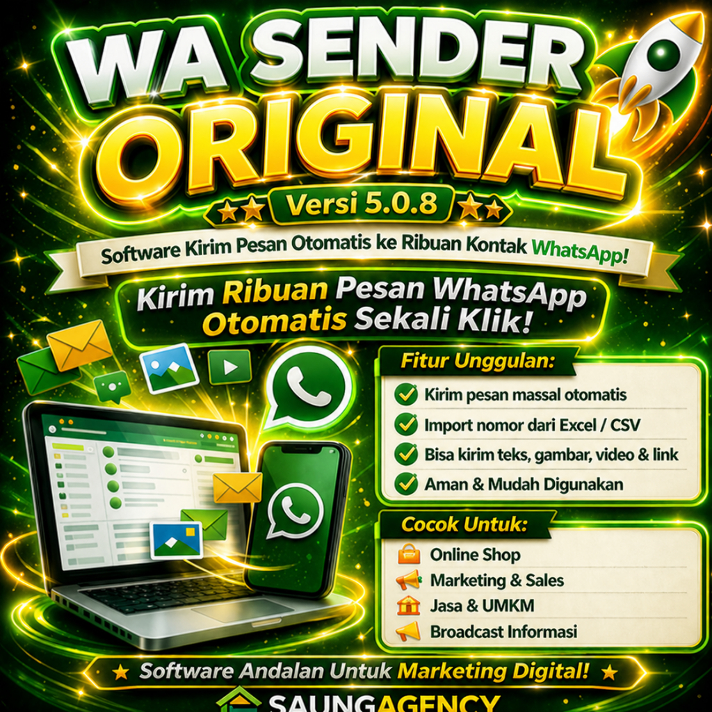 WA SENDER PRO ORIGINAL LICENSE Wasender, Warmer, Blast, Promosi, Bulk