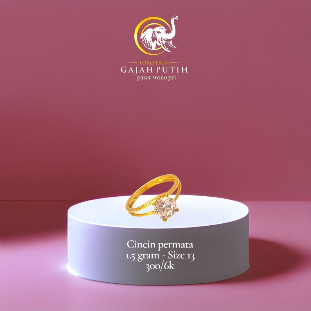 Cincin emas permata 1.5 gram