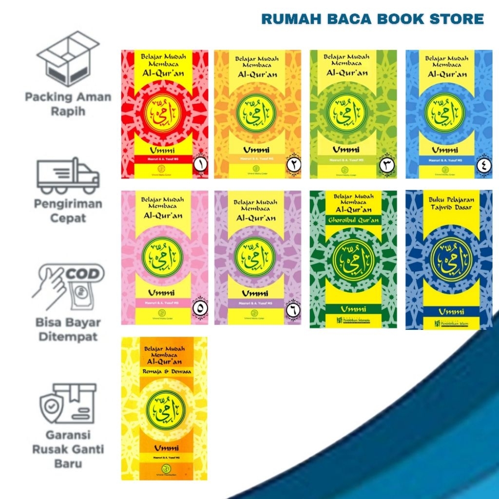 BUKU METODE UMMI LENGKAP / BELAJAR MEMBACA AL QURAN / BUKU UMMI ( JILID 1,2,3,4,5,6 )