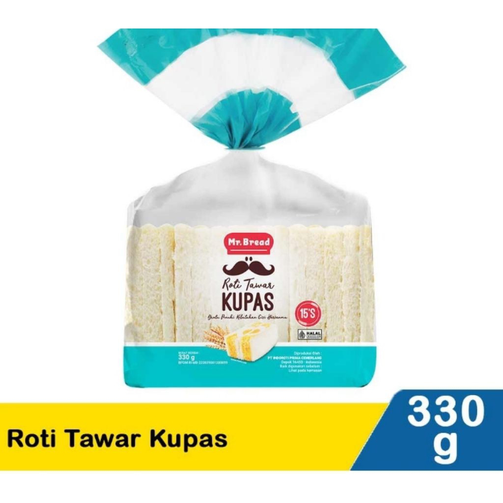MR. BREAD ROTI TAWAR KUPAS 15'S KEMASAN 330 G