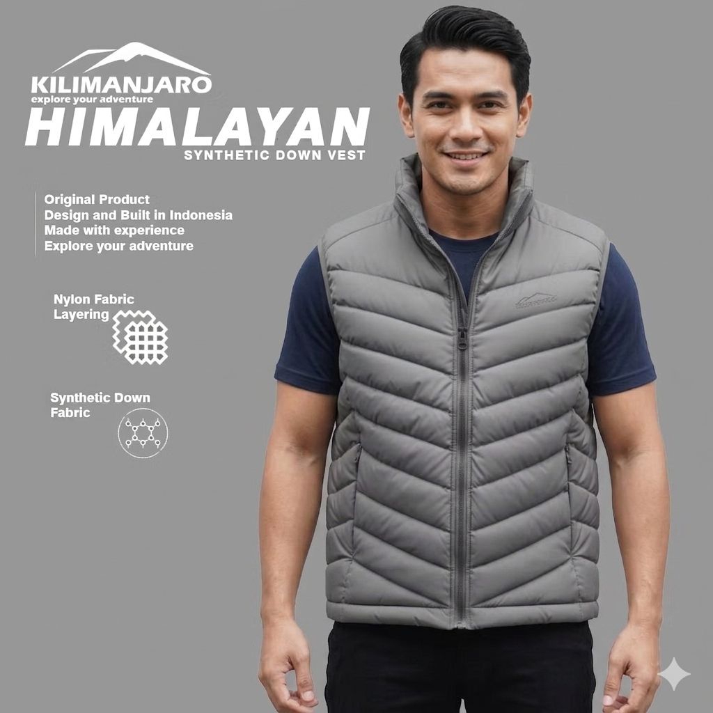 Vest Kilimanjaro Himalayan - Jaket Rompi Kilimanjaro Synthetic Down Original - Jaket Bulu Angsa Sint