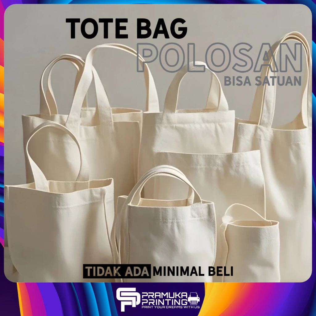 TOTE BAG POLOS TAS BLACU POLOS ECO PRINT