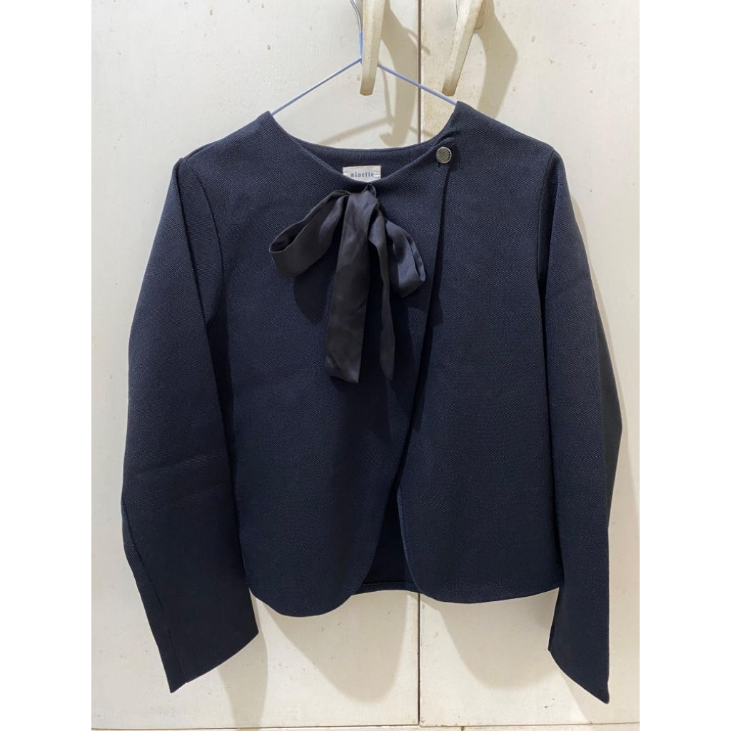 Ninette - Eun Tweed Outer Black Hitam / Blazer Wanita / Atasan Wanita /Outer Wanita