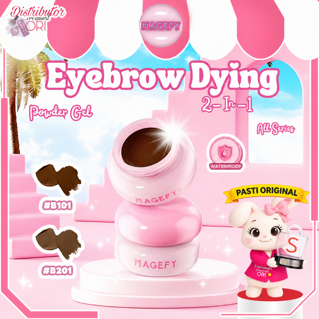 MAGEFY Eyebrow Dying Cream 2-In-1 Eyebrow Cream & Powder Gel Pomade Waterproof  | Distributor Cream 