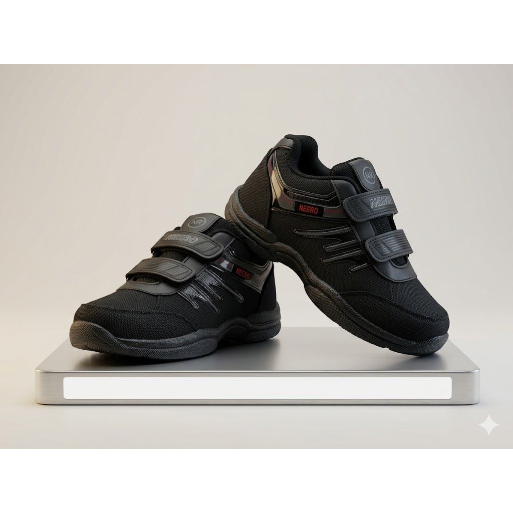 NERRO H.100 Sepatu Sekolah Sepatu Hitam Sepatu Anak SD Cewek Cowok