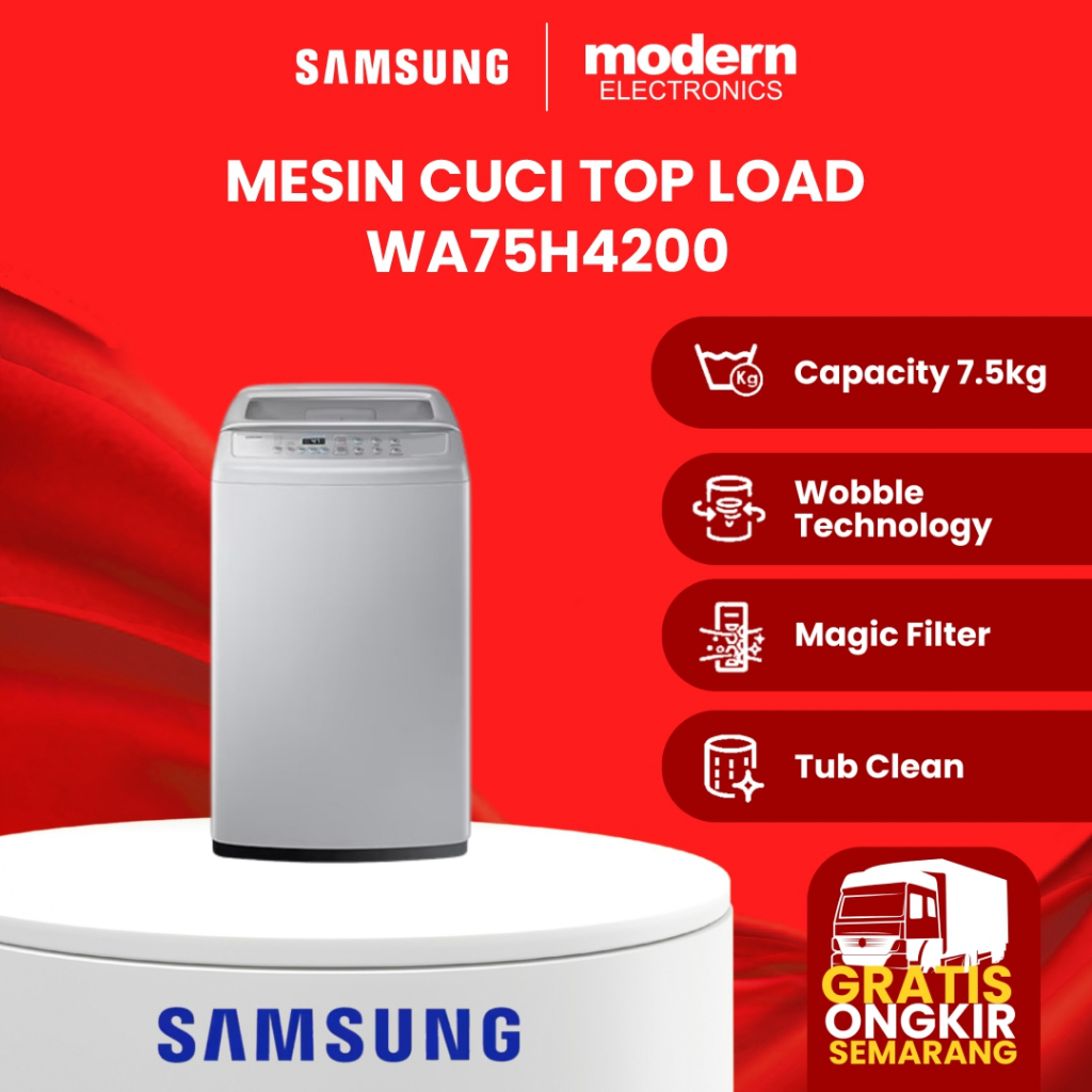 Samsung WA75H4200SG Mesin Cuci 7.5 KG Wobble Anti-lilit WA75H4200