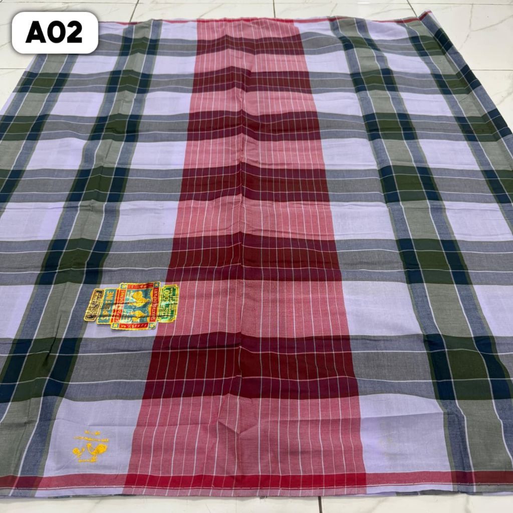 SARUNG CHOP DUA AYAM MAS SERIES PUTIH Sarung Cap Ayam Mas Original - Sarung Tenun Katun