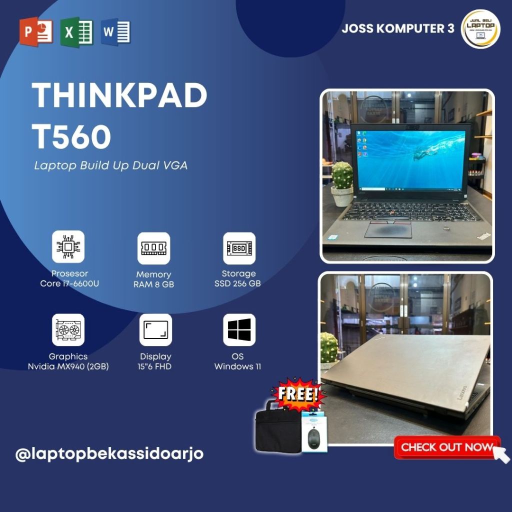 LENOVO THINKPAD T560 // CORE i7 // NVIDIA 940MX (2GB)