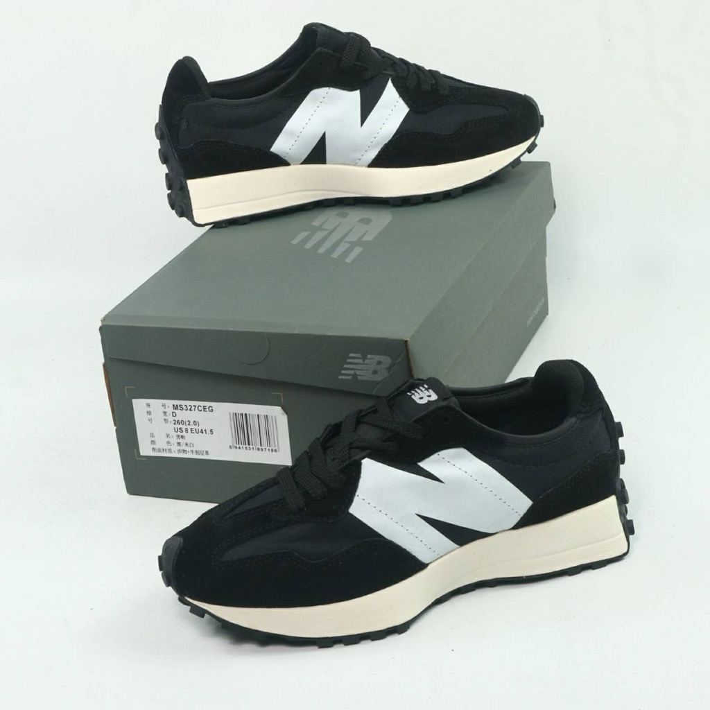 Sepatu 327  black white  MS327 CPG 36-44