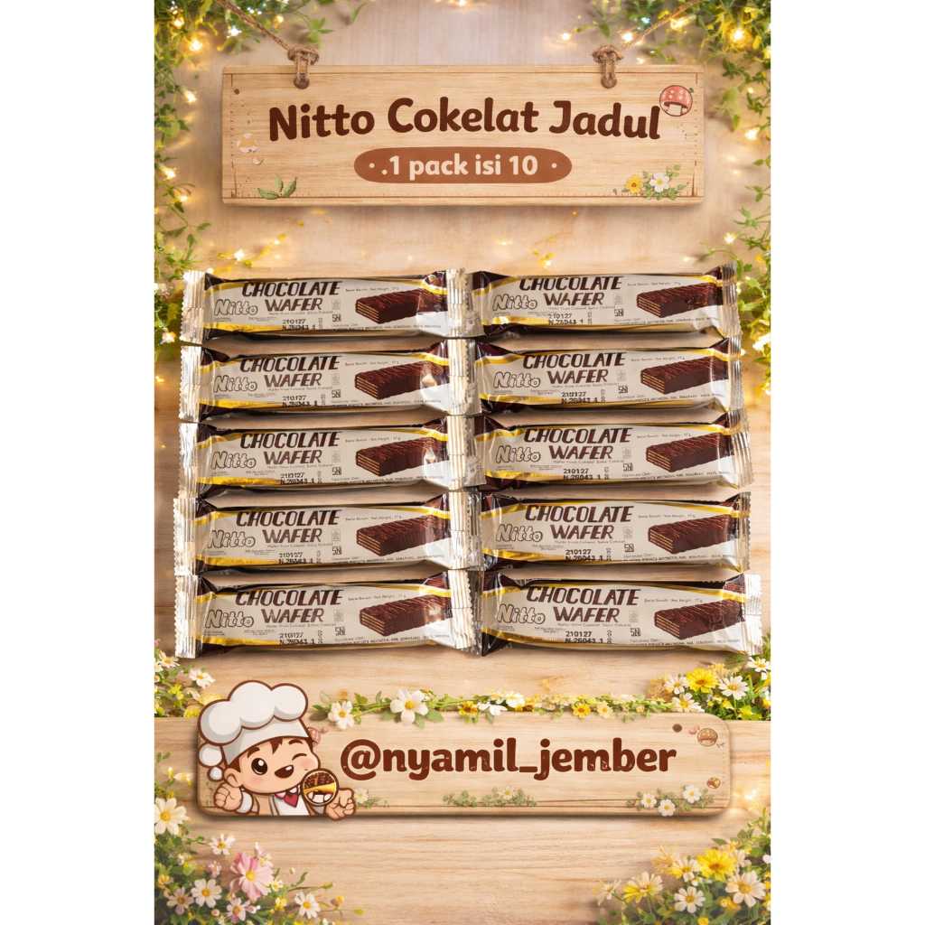 nitto wafer coklat jadul 1 pak isi 10