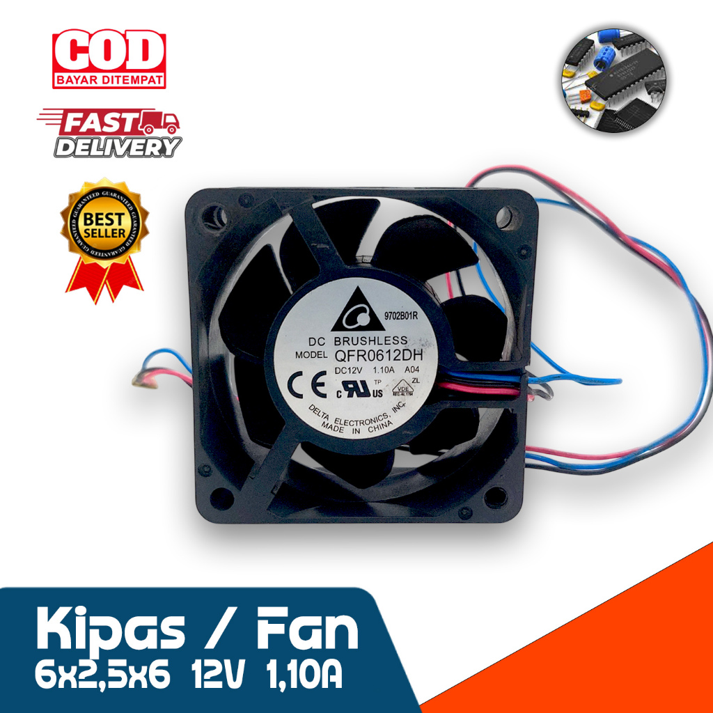 Kipas Fan DC 12V 6x6 6cm 1,10 A Fan 6x6 DC 12V
