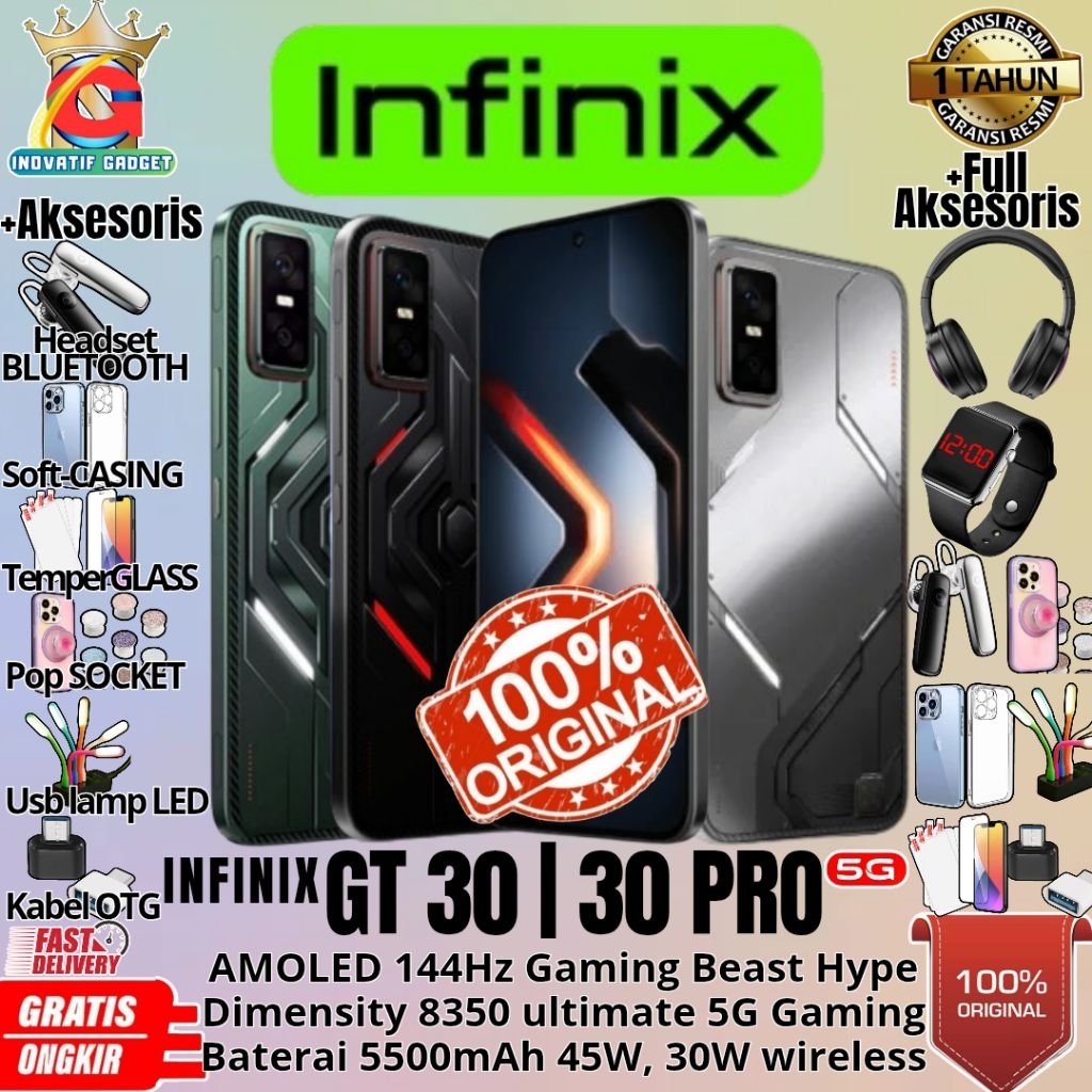 HP BARU INFINIX GT 30 5G | GT 30 Pro 5G 8/256GB & 12/512GB Ram Up to 24GB GARANSI RESMI 100% ORIGINA