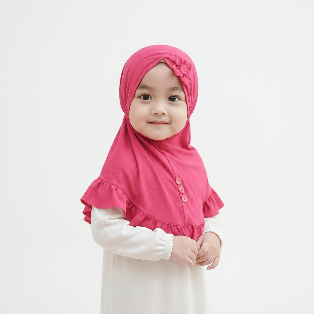 Hijab Anak Matahari Spandex Ballon Size S M Kerudung Anak Adem Lembut 6 Warna Fanta Hitam Maroon Moc